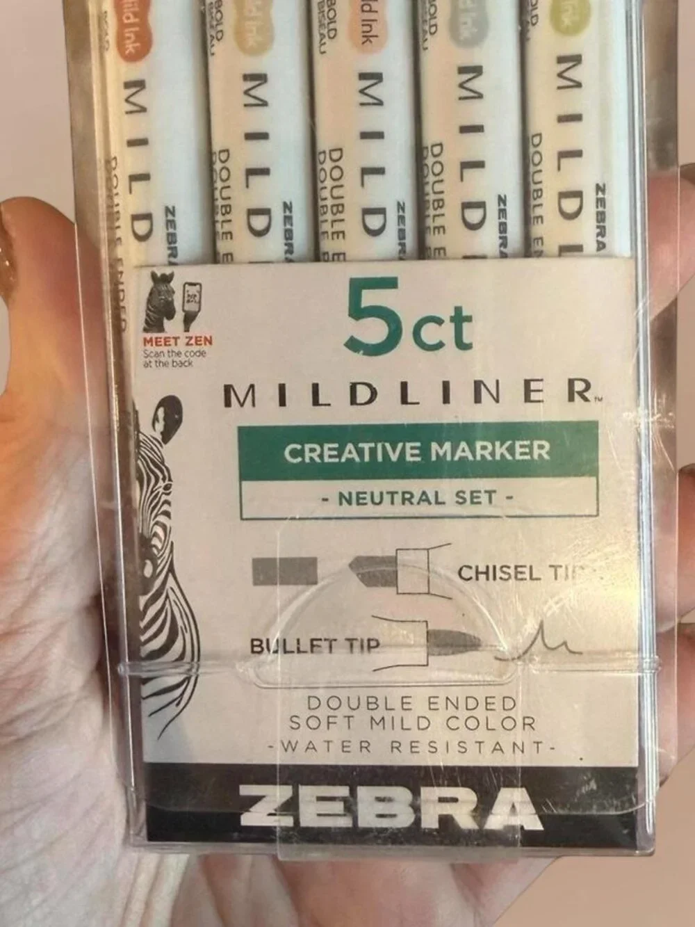 Zebra neutral set of 5 midliner markers